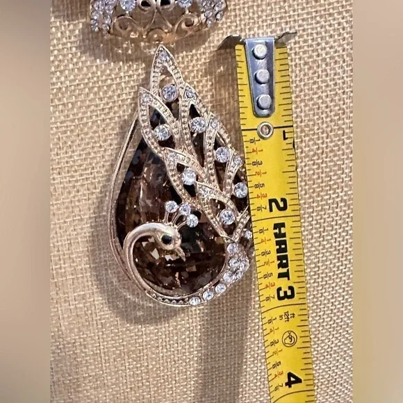 Assemblage Art Necklace Pendant Artisan Smoky Crystal OOAK Statement 3377 O - Picture 15 of 16